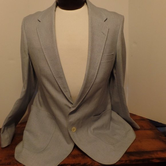 VTG Wm F Farrah Men's Blazer sz 42 Light Blue AU15 - Picture 1 of 6